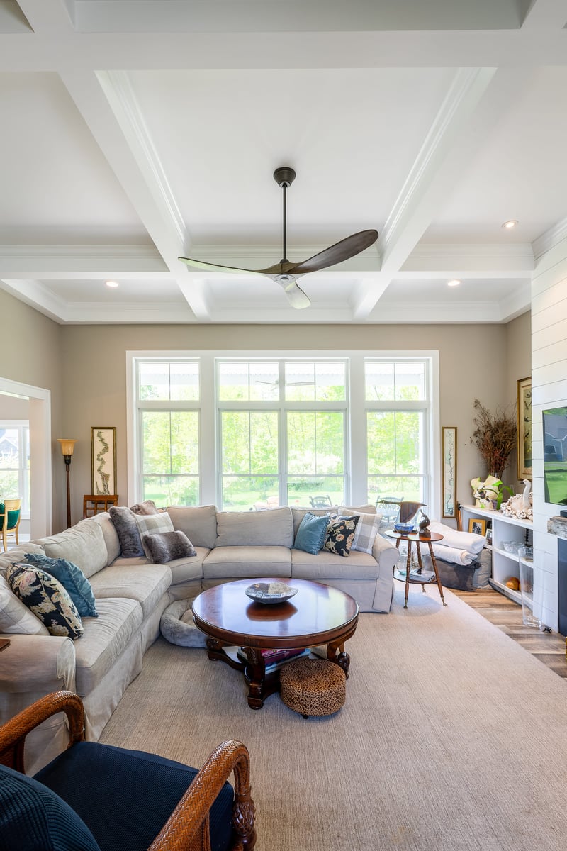 Beautifully Detailed Ceiling in Spacious Family Room  | Sunwood Home Builders & Remodelers