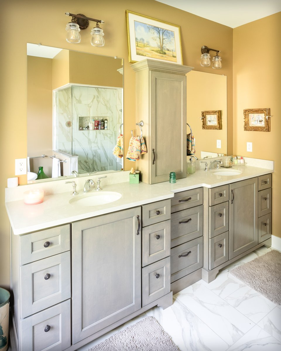Large Double Sink Vanity in Master Bathroom | Sunwood Home Builders & Remodelers