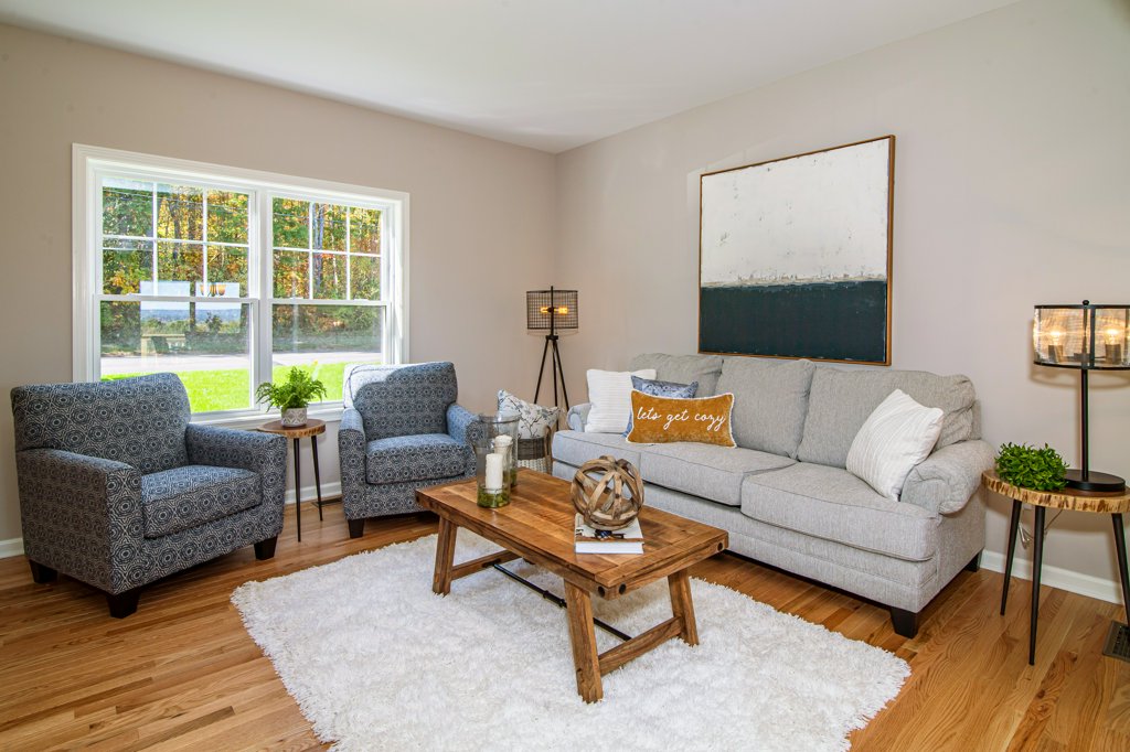 Gorgeous Living Room with Spacious Double Window  | Sunwood Home Builders & Remodelers